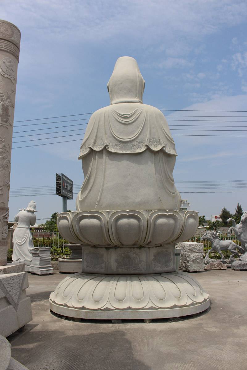 石头雕刻观音寓意石雕滴水观音佛像样式简单大气回购多