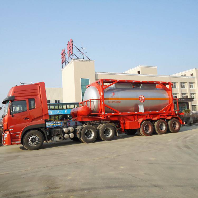 福建省氯化亚砜腐蚀性液体罐箱集装箱罐运输图片