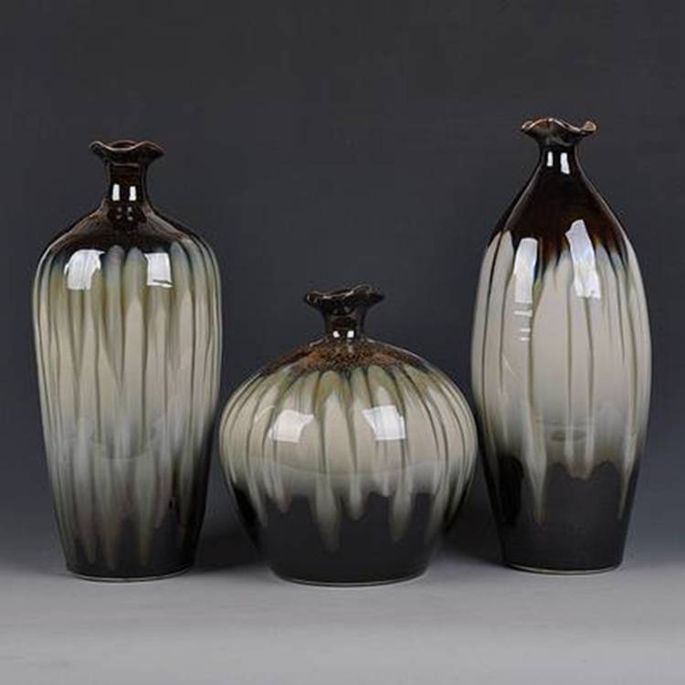 陶瓷摆件三件套 简约水培客厅酒店插花富贵竹银柳花瓶】价格_厂家