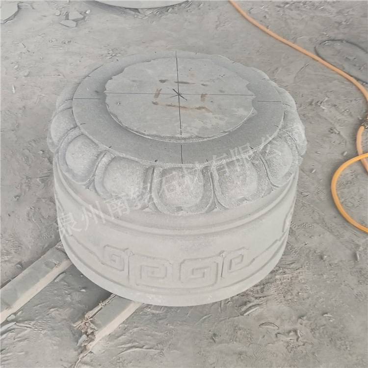 g603芝麻灰芝麻白柱墩石雕木柱柱脚石祠堂寺庙莲花柱座装饰摆