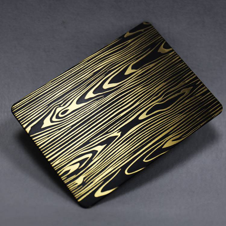 201蚀刻树心纹青古铜不锈钢装饰板材厂家供应