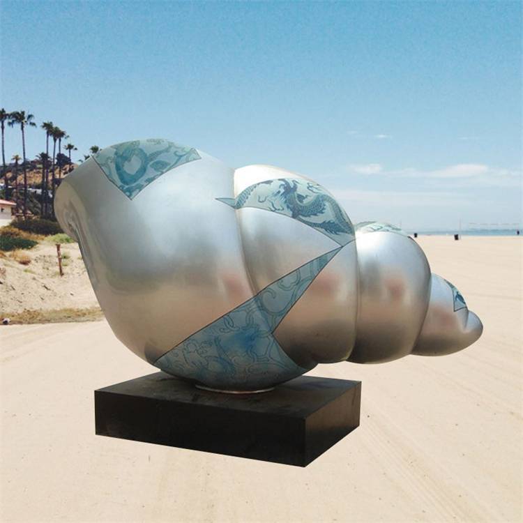 不锈钢海螺雕塑海洋动物雕塑