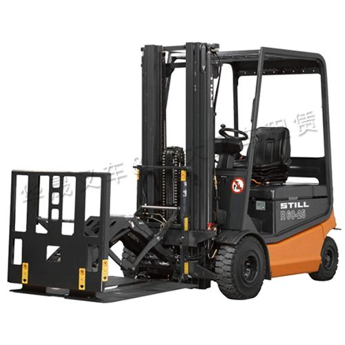 青岛斗山3吨电动叉车改造卡斯卡特双托盘搬运器叉车属具加工改装