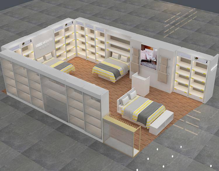 成都家纺展柜设计制作床上用品展示柜定做款式不限