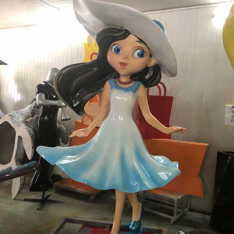 仿真可爱小女孩雕塑玻璃钢淑女摆件小美女雕像小品