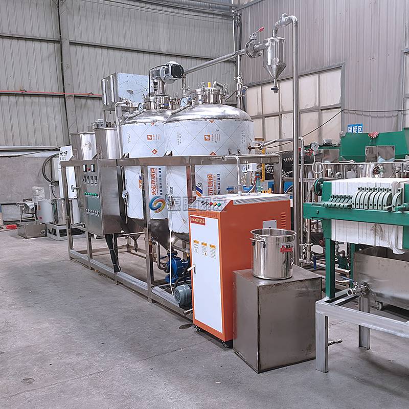 芝麻油脱胶炼油机粮油冷榨提纯设备三筒加热精炼机图片