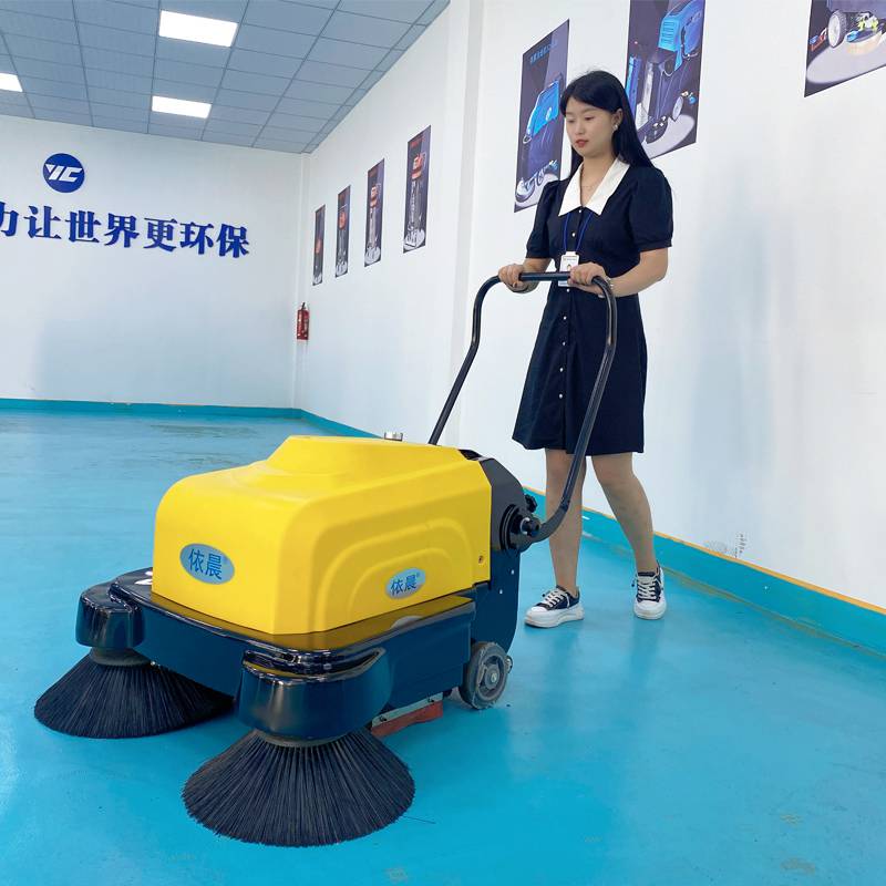 依晨YZ-10100手推式电动扫地机 车间仓库庭院街道落叶垃圾清扫机用