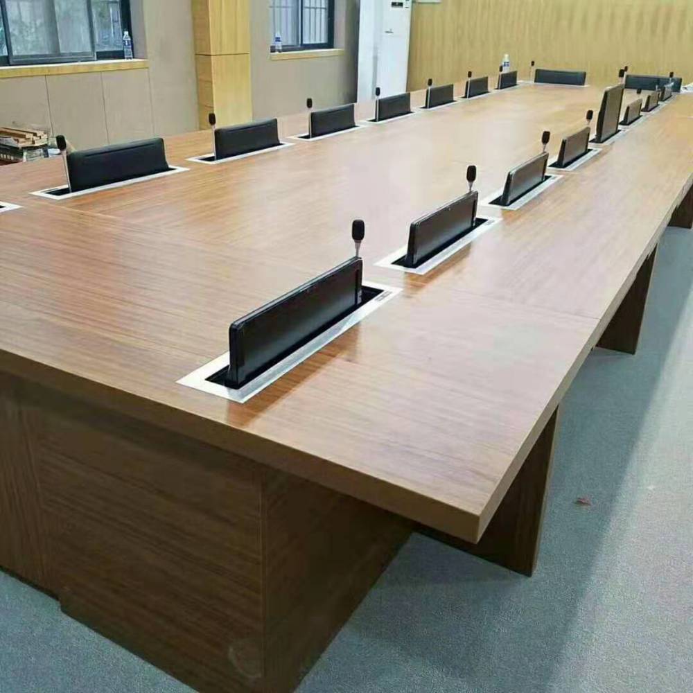 会议桌无纸化系统会议桌升降显示器会议桌升降桌定制