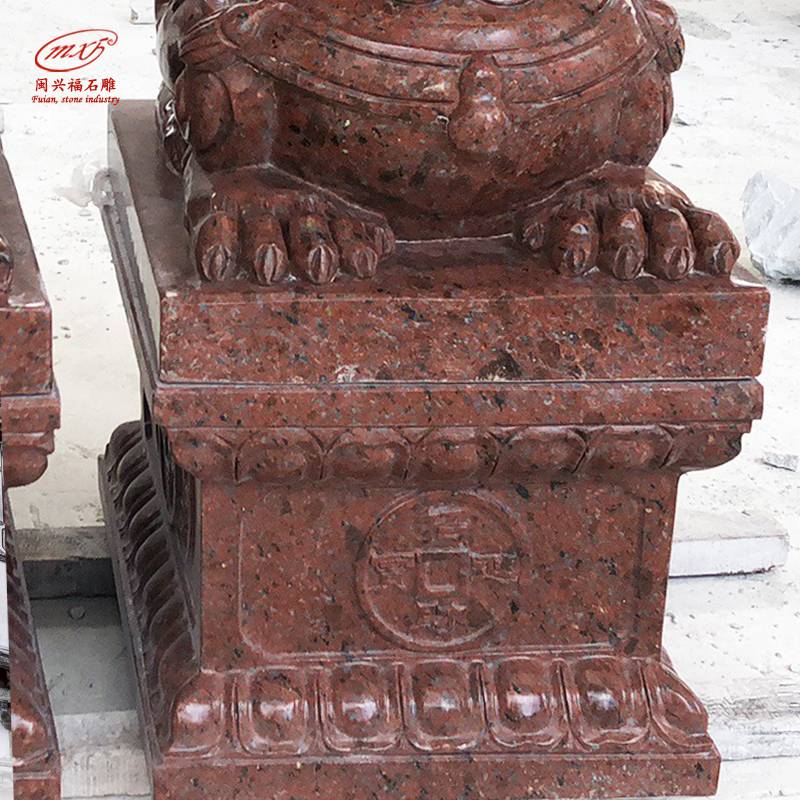 石雕貔貅厂家庭院别墅门口印度红貔貅神兽祥瑞雕塑摆件可定做mx