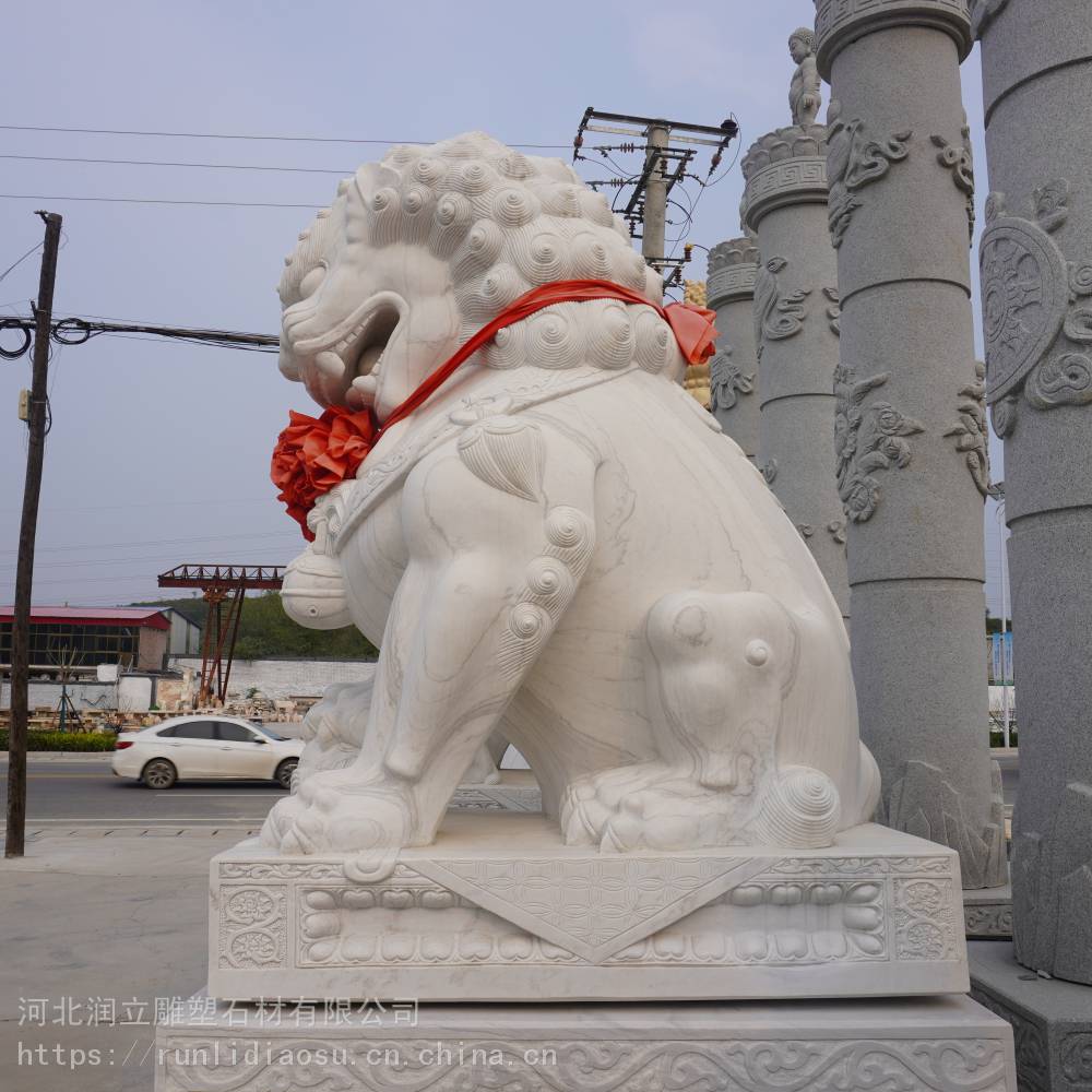 鎮宅石雕獅子大門口石獅子石雕生產