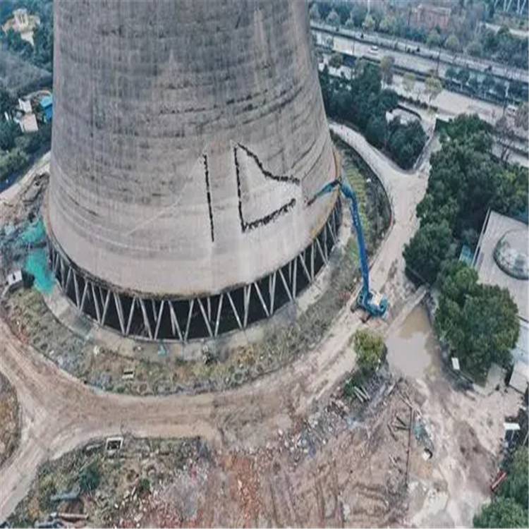 混凝土烟囱撤除-55米烟筒拆除公司-砖烟囱拆除方案