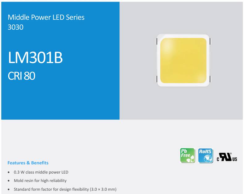 三星lm301b灯珠3030led灯珠3v05w适用于植物生长灯植物照明