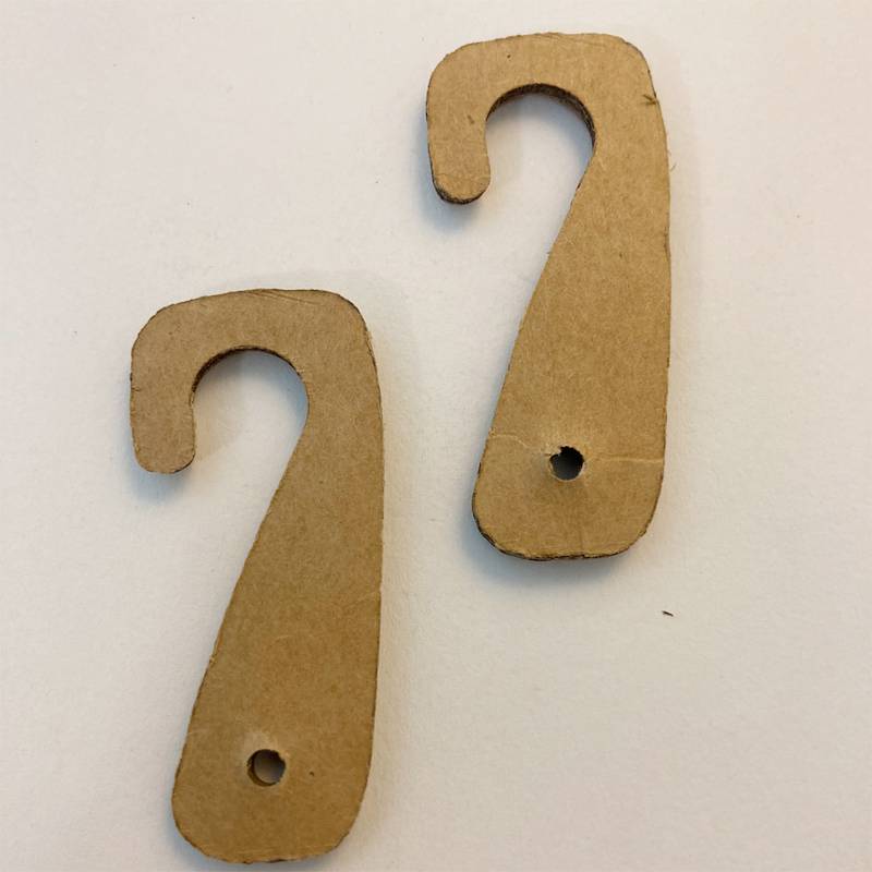 牛皮纸挂钩纸质黄色吊牌勾环保生物可降解纸板挂钩销售
