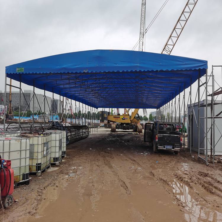建筑工地电动蓬武汉推拉篷支持定做大跨度雨棚