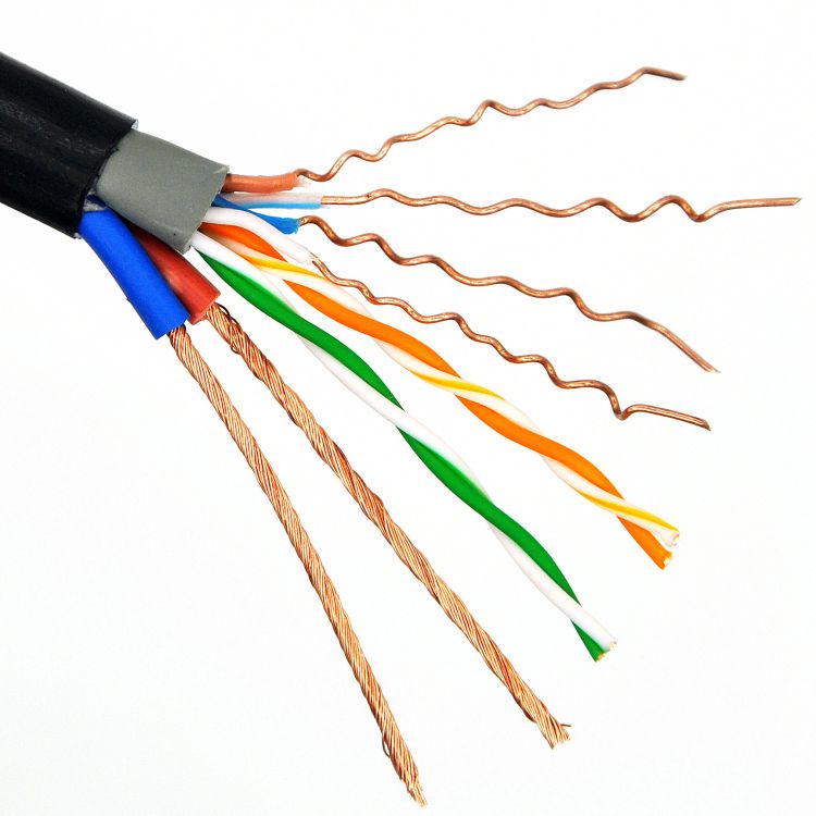 网线带电源一体线4芯8芯无氧铜网线300米综合线
