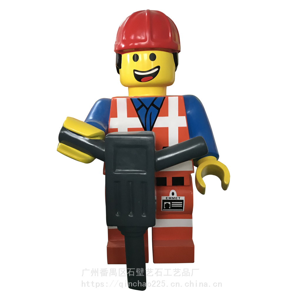 乐高早教机构积木人公仔摆件玻璃钢建筑人物雕塑树脂乐高机器人