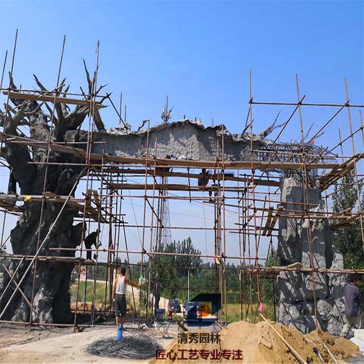 滦州市水泥假树大门 大型仿真水泥假树厂家 清秀园林 欢迎选购