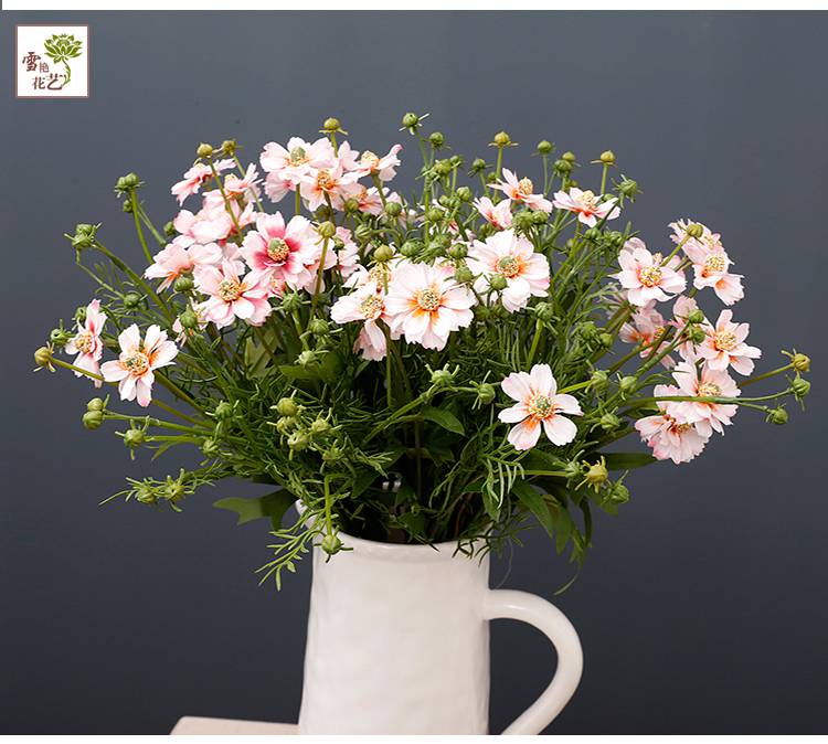 仿真花人造花6叉手扎秋菊花草软装客厅桌面装饰假花家居摆设价格 推发网