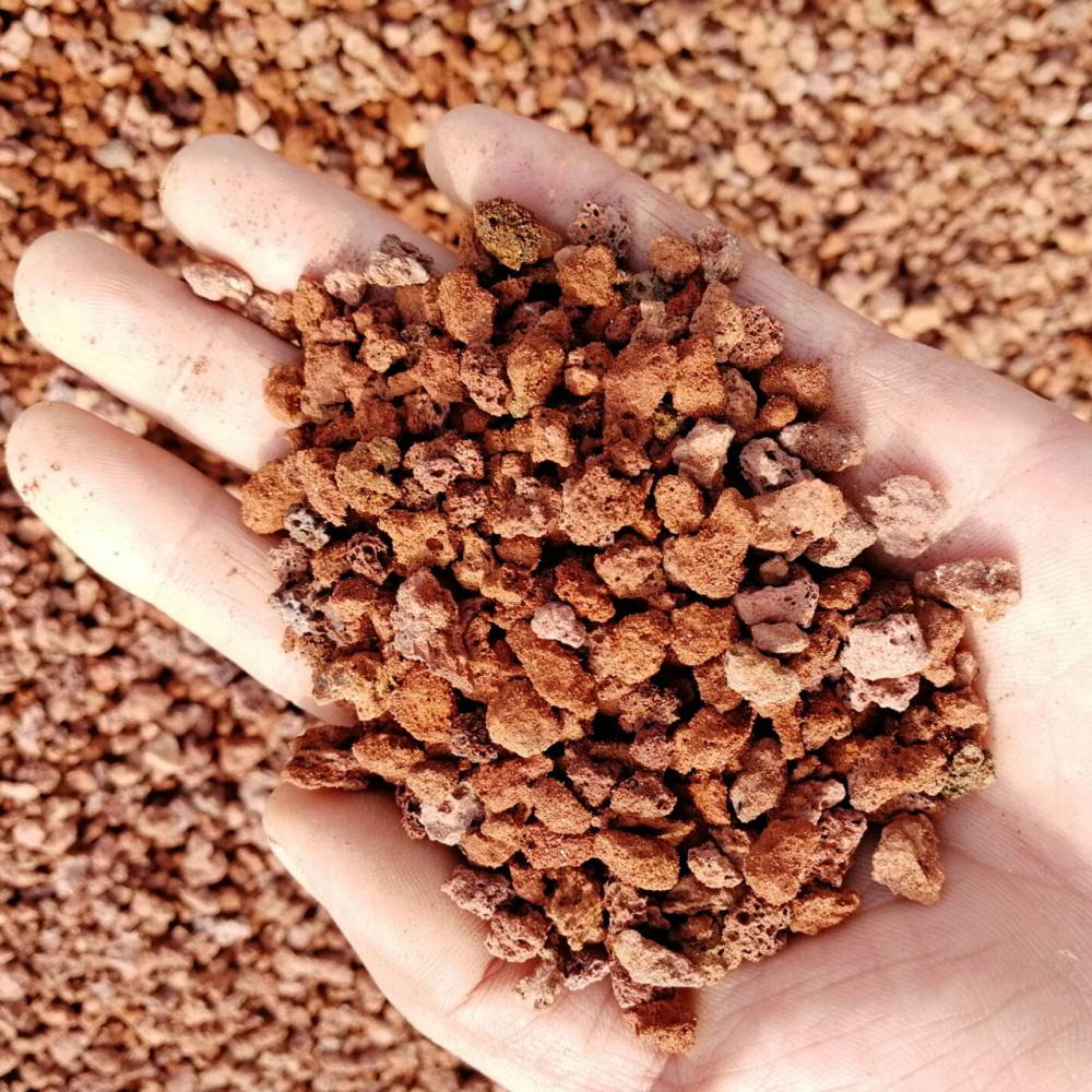 【建材 红色火山石 大块火山石 火山石颗粒】图片