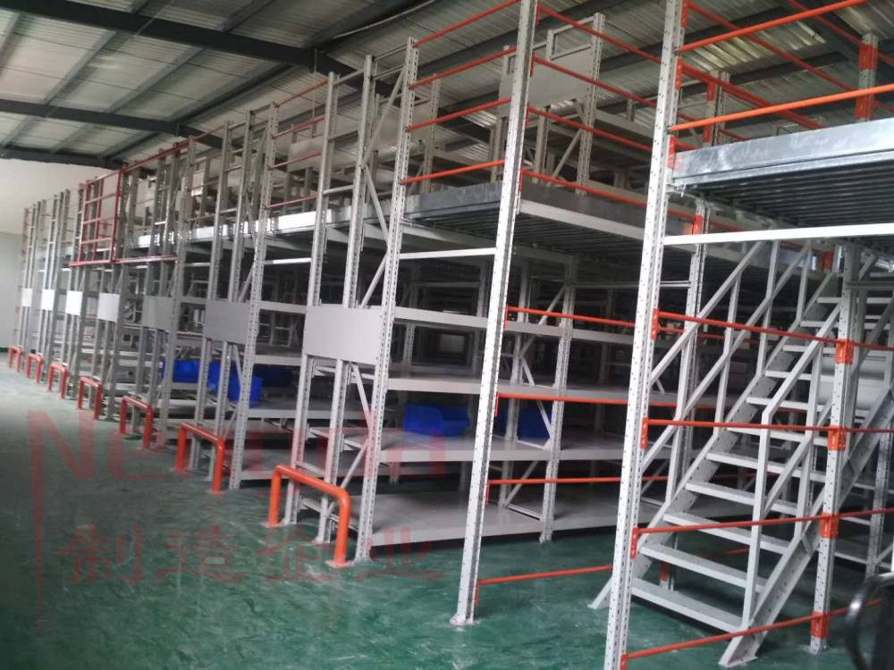 江西南昌阁楼式货架定制三层钢平台货架用料实在能达仓储