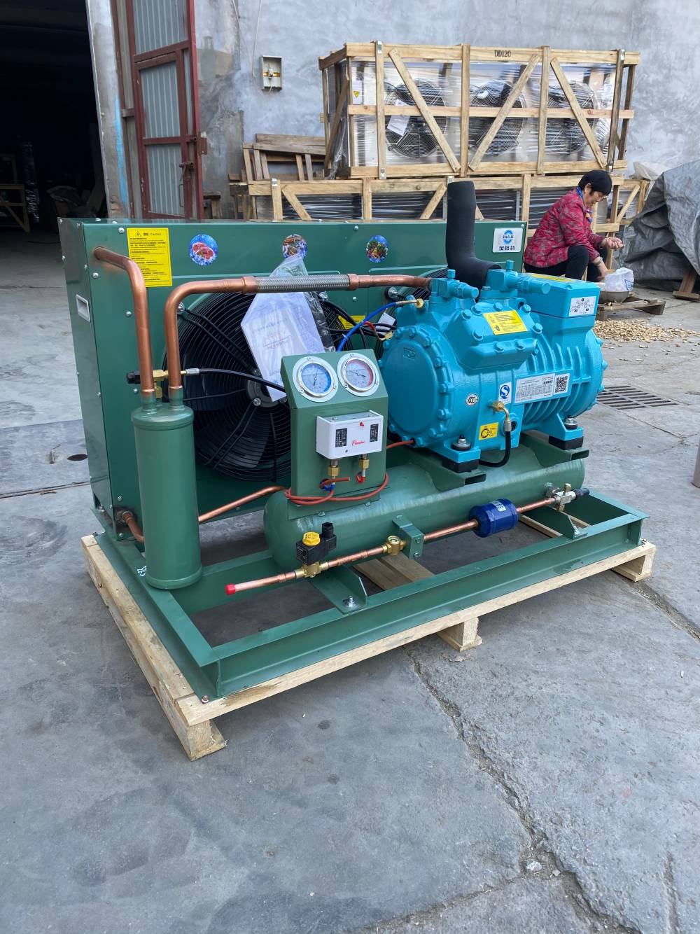 蔬菜冷库制冷设备5p比泽尔风冷机组