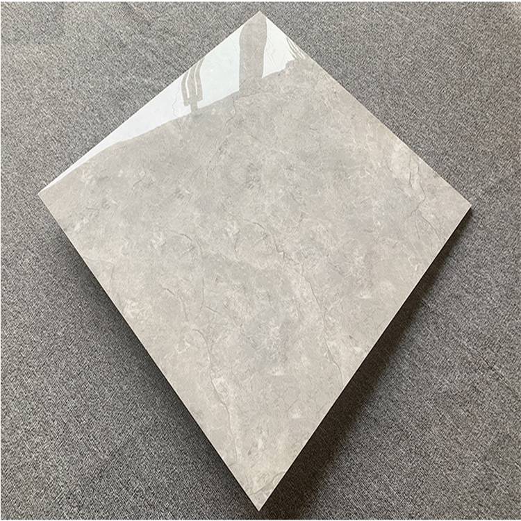 室内8080地面砖工程抛光砖浅灰色大理石瓷砖