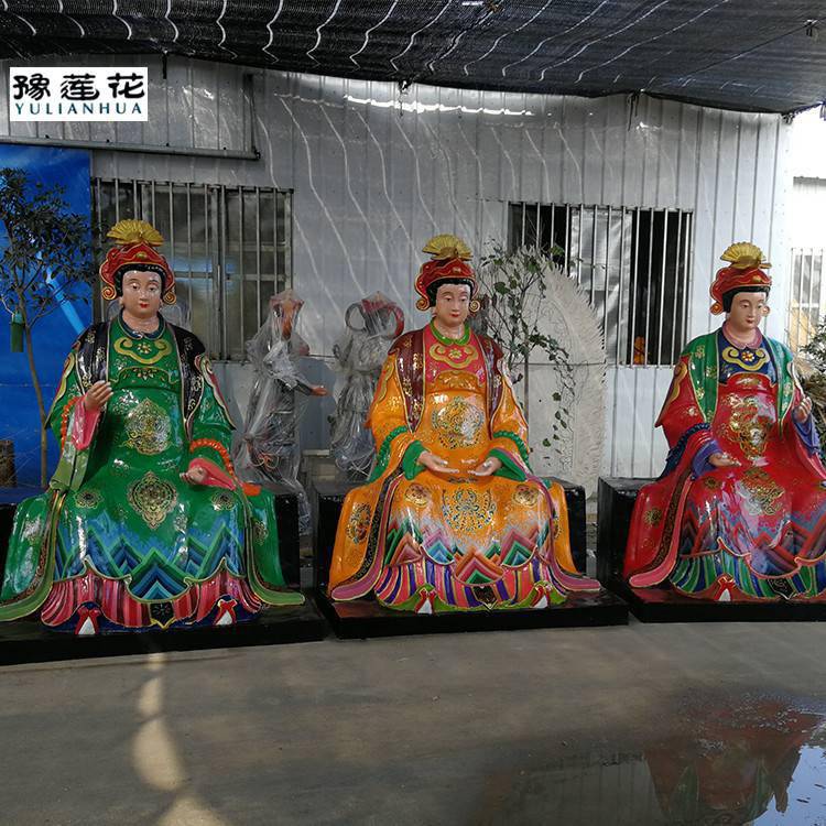 文殊老母佛像坐骑九头狮文殊菩萨神像图片河南塑像生产定做