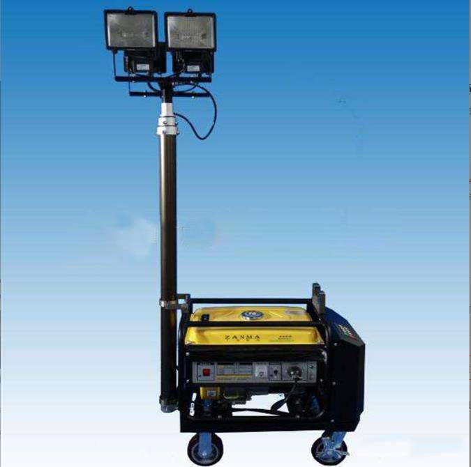 三乐照明高度5米移动照明车手推柴油发电机组夜间施工移动照明灯车