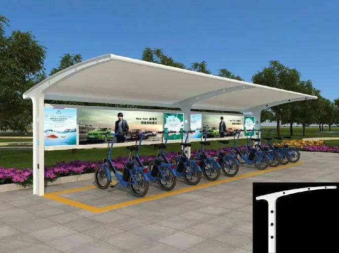 池州非机动车棚张拉膜小汽车膜结构车棚搭建批发