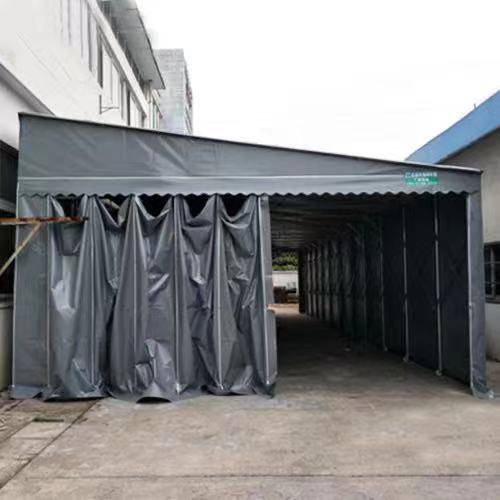工厂园区屋顶轨道遥控活动棚工厂车间电动推拉棚大型移动伸缩雨棚