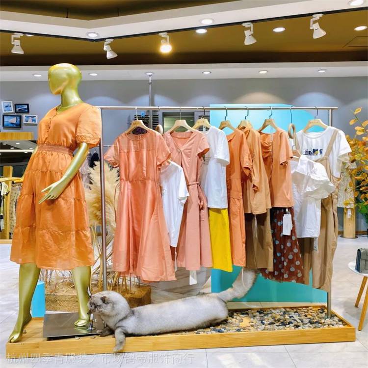 桑蚕丝连衣裙2022夏缤纷泰力服装品牌折扣女装货源实体店