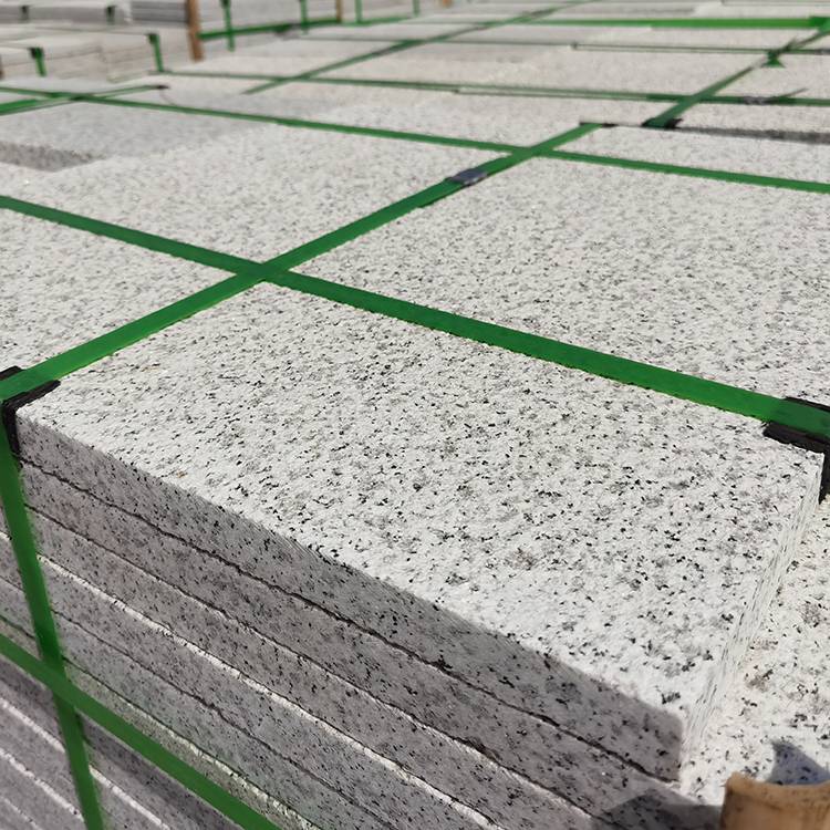 芝麻白荔枝面石材广场地铺石花岗岩路牙石厂家蓝石w0058