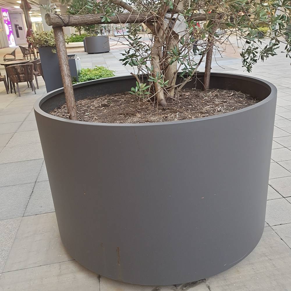 金属花池滚圆焊接安装加工各类非标金属花钵花箱弧形围边