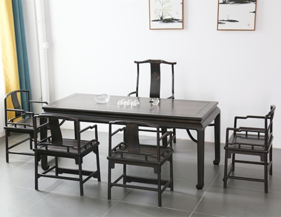 定制黑酸枝红木办公桌书台书法桌书画桌画案书房家具套装组合