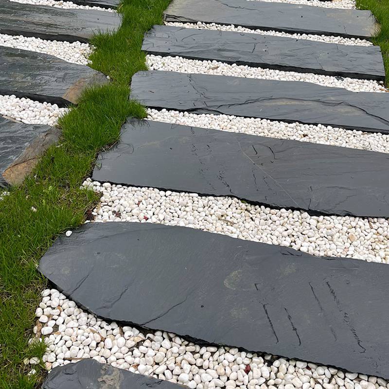 定做仿古环保通体砖户外装饰品汀步石平铺不规则垫脚石一体式小院图片