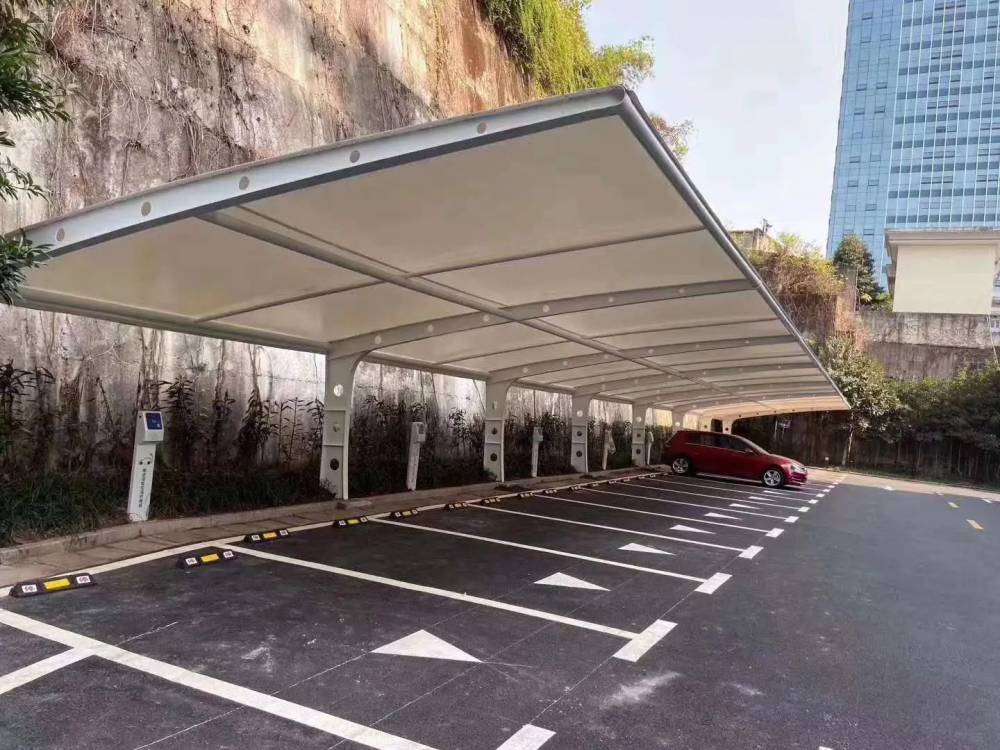 开化膜结构停车棚自行车棚充电桩膜结构汽车棚