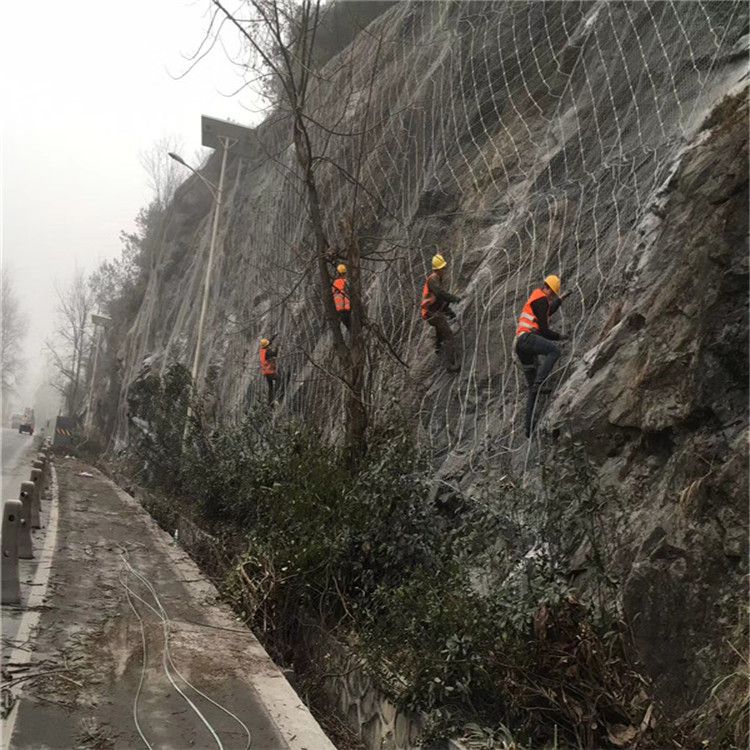 四川巴中景區道路邊坡防落石網護坡主動鋼絲繩網柔性邊坡防護網被動