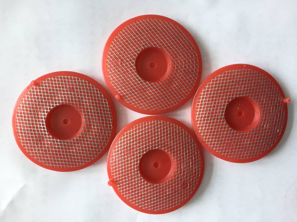 隧道防水板热熔垫片红黑白加丝网带铁片pe塑料垫片