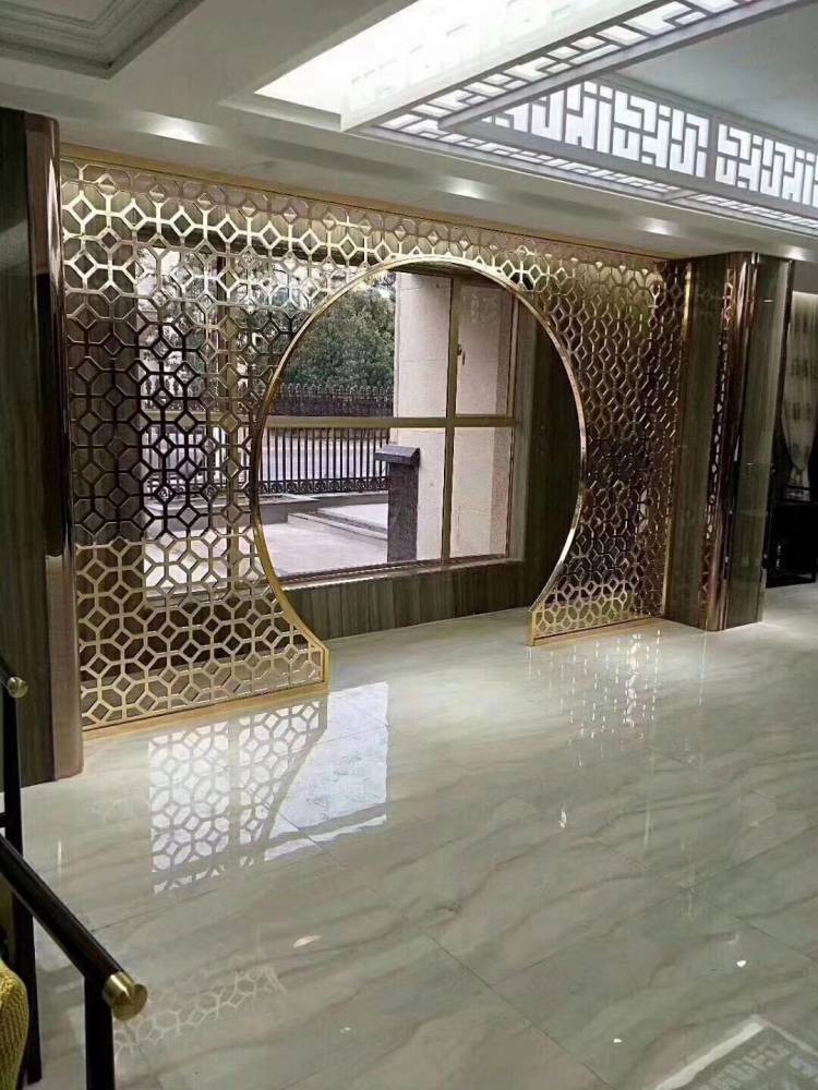 钛科销售中心背后墙不锈钢屏风