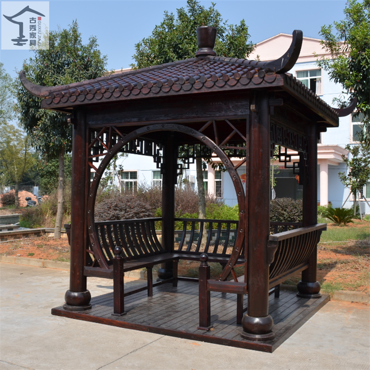实木双层凉亭两层木结构凉亭防腐木景观亭子