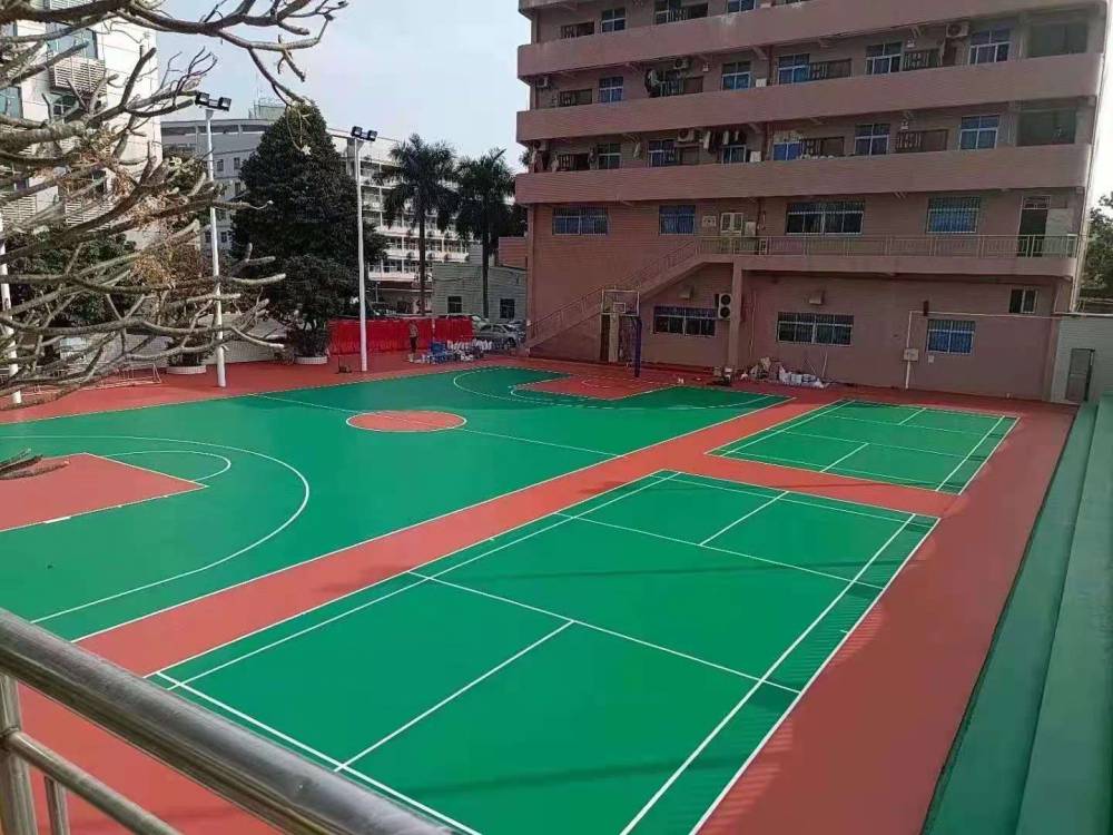 鹰潭 硅PU球场施工 丙烯酸篮球场 绿色