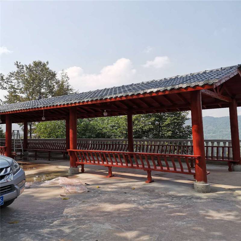 防腐木树脂瓦长廊 巴南树脂瓦长廊 江津树脂瓦长廊 树脂瓦景观长廊