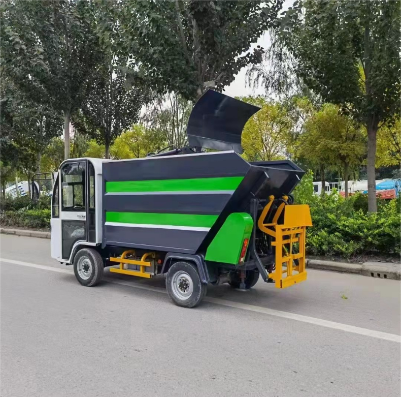 电动四轮后挂式垃圾车城乡垃圾运输车小区垃圾收集转运车