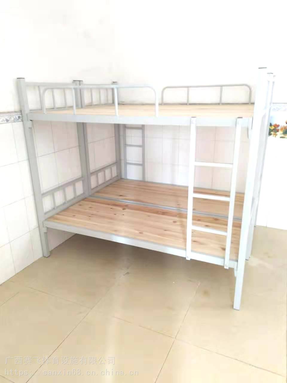 贺州钟山学校柜式午托床|宿舍铁架床图片厂耐用