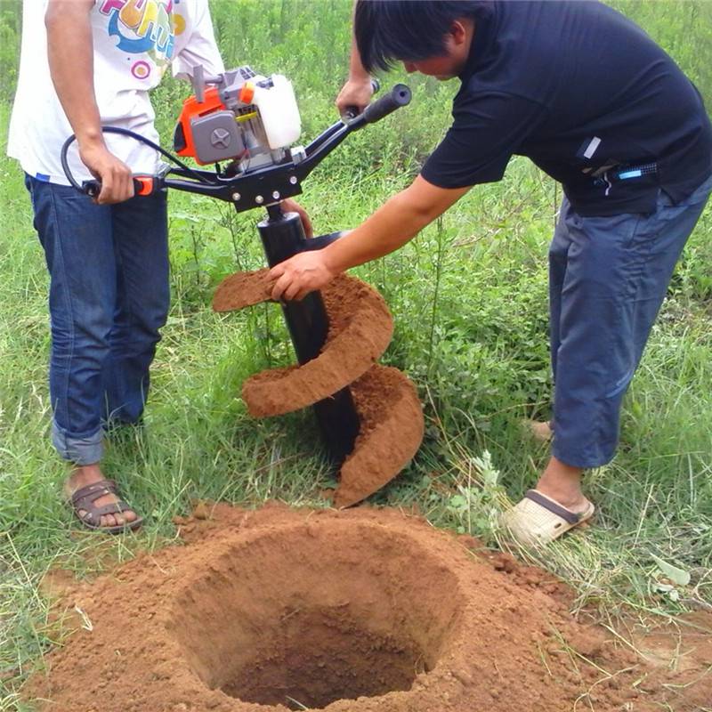 綠化園林植樹挖坑機小推車栽樹挖坑圍欄埋樁單人操作打眼機