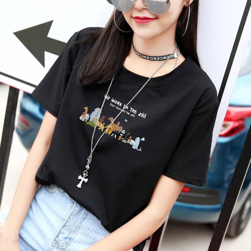 潮流大版T恤几元上衣广州白马服装批发城风垂感舒适吊带上衣女