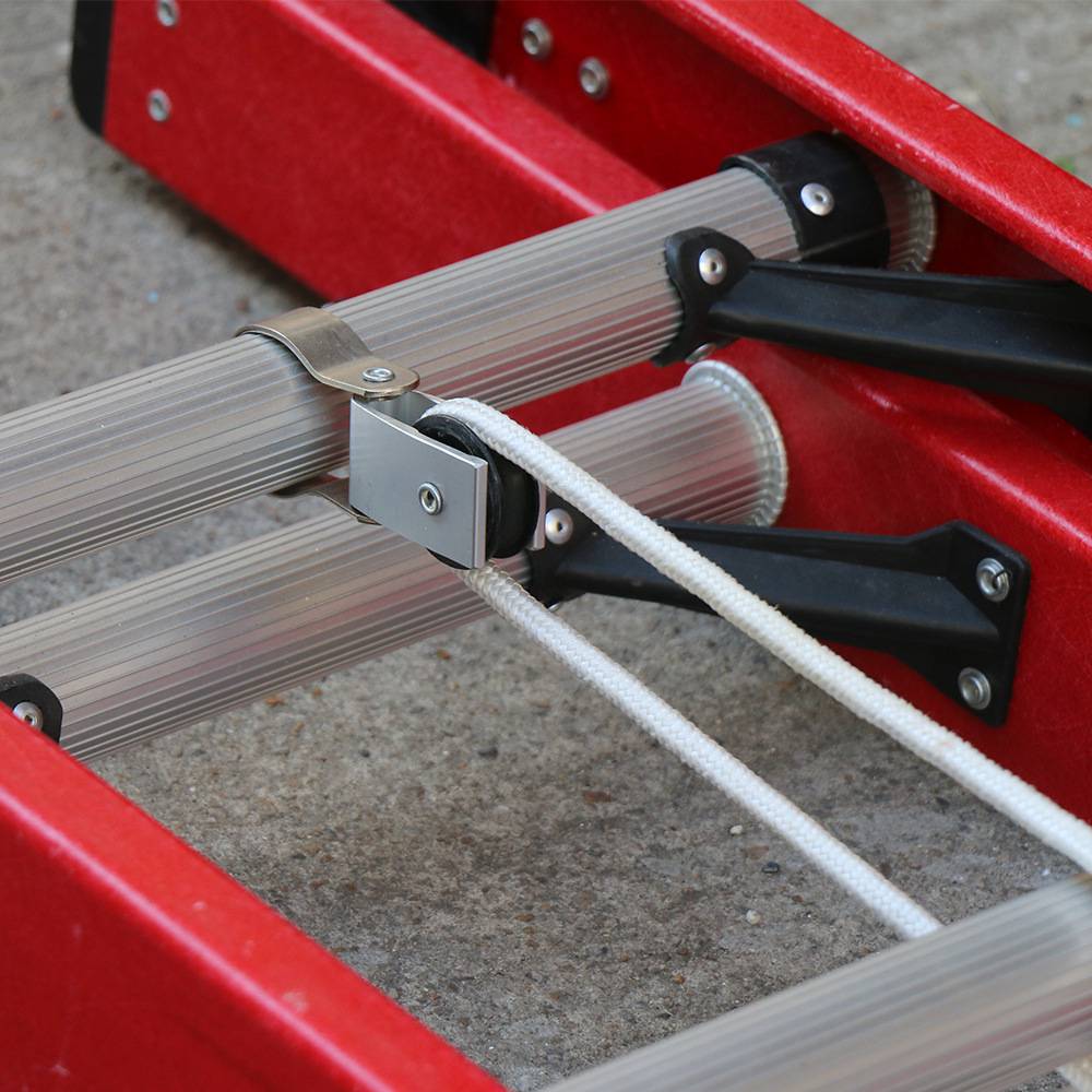 多用途三节收缩式登高拉梯训练双侧伸拉梯消防救援铝合金梯