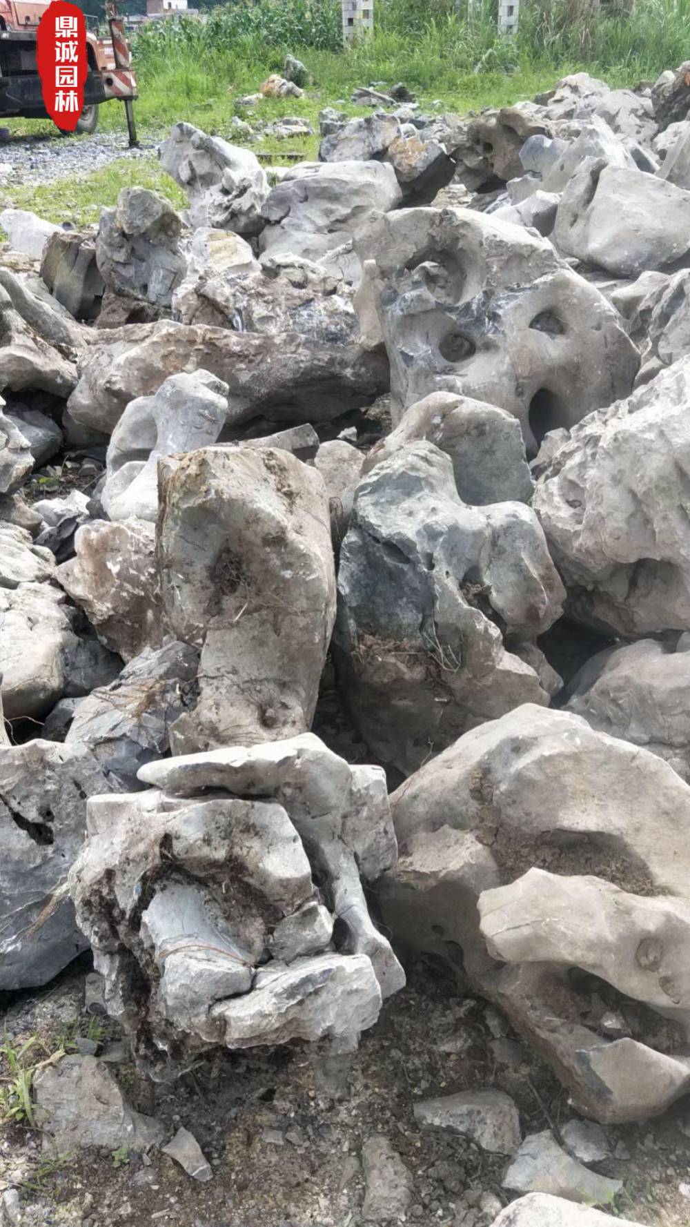 人工湖造型太湖石假山溪流驳岸施工鼎诚园林白色景观石