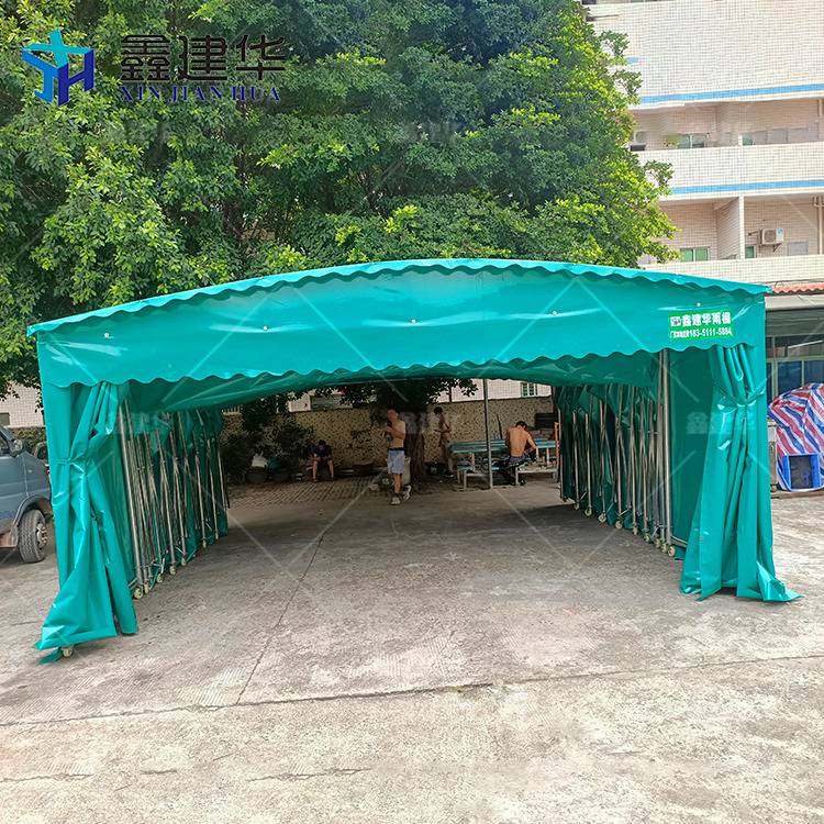 廊坊三河室外活动仓库雨篷 篮球场推拉篷结构稳定