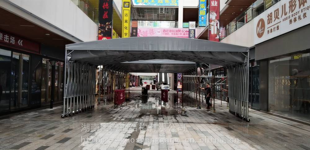 汕頭推拉雨棚活動蓬大型倉庫棚戶外移動遮陽棚伸縮貨車車棚大排檔帳篷